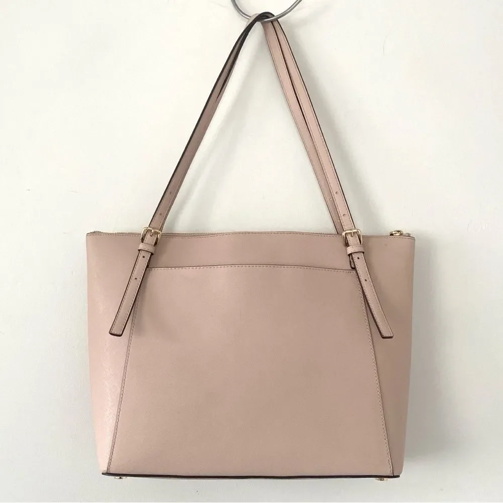 Michael Kors Voyager Large Saffiano Leather Top-Zip Tote Bag light pink/blush